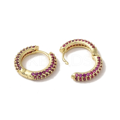 Wholesale Rack Plating Brass Micro Pave Cubic Zirconia Huggie Hoop