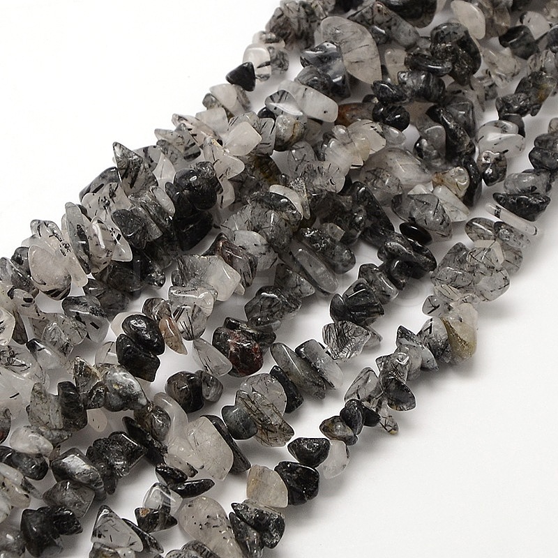 Wholesale Natural Black Rutilated Quartz Beads Strands Kbeads