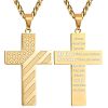 American Flag Bible Cross 304 Stainless Steel Pendant Necklaces for Men FS-WGFCD71-14-1