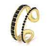 Ion Plating(IP) 304 Stainless Steel Open Cuff Ring for Women RJEW-F166-09G-01-1
