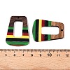 Jamaican Colour Epoxy Resin & Walnut Wood Pendants RESI-N039-122S-3