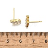 Clear Cubic Zirconia Triple Rectangle Stud Earrings EJEW-L234-083G-4