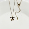 304 Stainless Steel Letter Pendant Necklaces NJEW-WH0027-26W-G-1