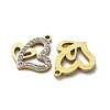 304 Stainless Steel Clay Rhinestone Pendants STAS-P406-17H-G-2