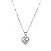 Crystal Rhinestone Heart Pendant Necklace with Cable Chains NJEW-FZ00017-5