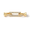 Brass Pave Clear Cubic Zirconia Fold Over Clasps KK-M320-14G-1
