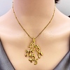 304 Stainless Steel Coral Shaped Pendant Necklaces for Women NJEW-L467-04G-1