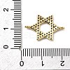 Brass Micro Pave Sky Blue Cubic Zirconia Star of David Connector Charms KK-H529-08G-3