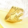 304 Stainless Steel Adjustable Cuff Rings for Women RJEW-B123-01G-04-3