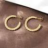 304 Stainless Steel Woven C-Shaped Stud Earrings EJEW-P324-07G-3
