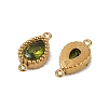 Ion Plating(IP) 304 Stainless Steel Cubic Zirconia Teardrop Links Connector Charms STAS-K256-23G-3