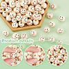 Printed Natural Wood European Beads WOOD-PH0002-79C-4