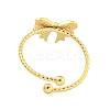 Ion Plating(IP) 304 Stainless Steel Open Cuff Rings for Women RJEW-S409-01G-01-3