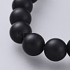 Natural Black Agate(Dyed) Stretch Bracelets BJEW-JB04585-4