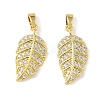 Brass Micro Pave Clear Cubic Zirconia Charms KK-A290-01B-G-1