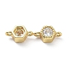 Rack Plating Brass Pave Clear Cubic Zirconia Connector Charms KK-C035-02G-1