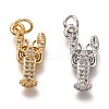 Brass Micro Pave Clear Cubic Zirconia Pendants ZIRC-B002-49-1