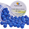 10mm Disco Ball Clay Beads Sapphire Pave Rhinestones Spacer Round Beads RB-PH0003-10mm-10-2