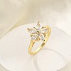 Rack Plating Brass Micro Pave Cubic Zirconia Finger Rings for Women RJEW-M027-01G-02-2