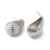 Rack Plating Brass Shell Shape Stud Earrings for Women EJEW-Z019-20P-2