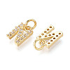 Brass Micro Pave Clear Cubic Zirconia Charms KK-N241-001N-2