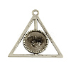 Tibetan Style Alloy Triangle Deathly Hallows Pendant Cabochon Settings X-TIBEP-322-AS-LF-1