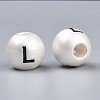 Acrylic White European Beads SACR-P009-03-2