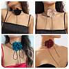 4Pcs 4 Colors Cloth Flower Collar Choker Necklace for Women Bride Wedding Party AJEW-TA0001-26-6