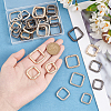 WADORN® 36Pcs 9 Style Iron Square Buckle Ring DIY-WR0006-68-4
