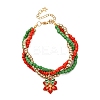 Christmas Alloy Enamel Charm Bracelets BJEW-JB12482-01-2