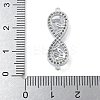 Rack Plating Brass Clear Cubic Zirconia Infinity Connector Charms KK-A234-036P-01-3