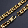 Men's 201 Stainless Steel Cuban Link Chain Necklaces NJEW-T012-01A-61-G-1