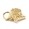 Brass Micro Pave Cubic Zirconia Charms ZIRC-F131-16G-02-3