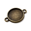 Flat Round Alloy Cabochon Connector Settings PALLOY-N0087-03AB-NF-2