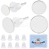 20Pcs 925 Sterling Silver Round Flat Pad Stud Earring Findings DIY-BBC0001-81-1