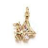 Brass Micro Pave Cubic Zirconia Pendants ZIRC-L085-15G-1