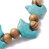 Beach Dolphin Dye Synthetic Turquoise Beaded Stretch Barcelets BJEW-JB10292-01-4