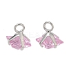 Brass Pave Cubic Zirconia Charms CU-CBABEB3-05P-03-1