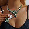 Teardrop Alloy Rhinestone Bib Necklaces & Stud Earring Sets for Women FS-WG2AA93-01-3