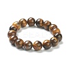 Natural Tiger Eye Beaded Stretch Bracelets BJEW-A117-E-29-2