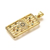 Rack Plating Brass Micro Pave Cubic Zirconia Pendants KK-L226-030G-04-2