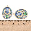 304 Stainless Steel Enamel Pendants STAS-C158-04G-02-3