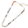 Potato Natural Freshwater Pearl & Rondelle Mixed Stone & Brass Beaded Necklaces for Women VY0852-5