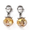 Electroplate Faceted Glass Pendants HJEW-TAC0004-13-1