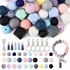 DIY Silicone Bead & Faux Suede Tassel Pendant Decorations Making Kits DIY-YW0010-10-1