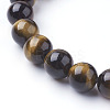 Natural Tiger Eye Beads Strands G-C076-10mm-1B-3