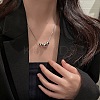 201 Stainless Steel 3 Round Graduated Beaded Pendant Necklaces FS-WGD22DA-01-1