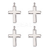 4Pcs Rhodium Plated 925 Sterling Silver Cross Charms FIND-GO0002-62A-1