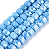 Anti-Tarnish Electroplate Glass Beads Strands GLAA-T025-10mm-11U-1