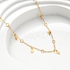 304 Stainless Steel Rhombus Tassel Cable Chain Necklaces for Women NJEW-K255-42G-2